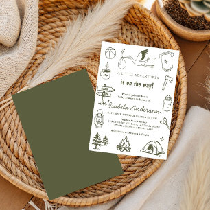 Avontuur Little Camper Doodle jongen baby shower Kaart