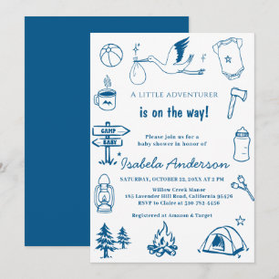 Avontuur Little Camper Doodle jongen baby shower Kaart