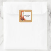 avontuur meer vos vierkante sticker (Tas)