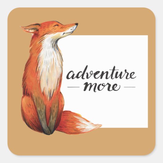avontuur meer vos vierkante sticker (Voorkant)