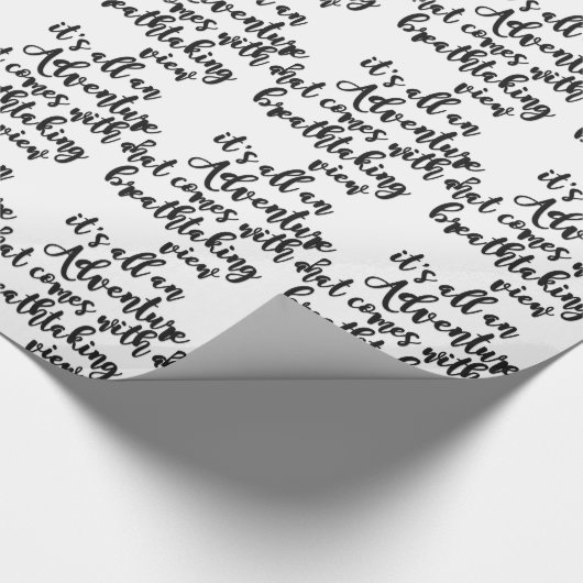 avontuur met adembenemend uitzicht zwart wit cadeaupapier (Hoek)