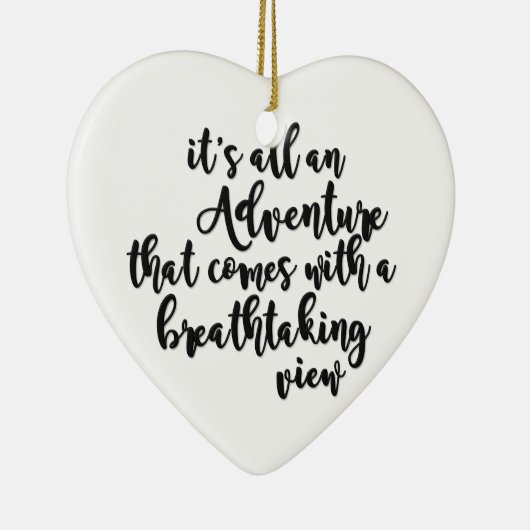 avontuur met adembenemend uitzicht zwart wit keramisch ornament (Rechts)