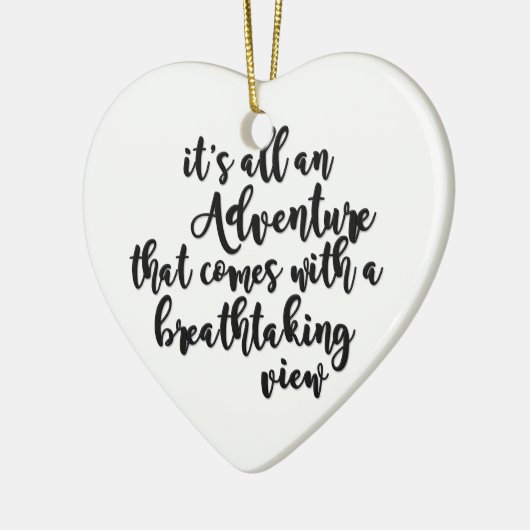avontuur met adembenemend uitzicht zwart wit keramisch ornament (Links)