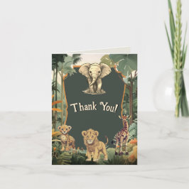Avontuur Oerwoud Dieren Baby shower Bedankkaart