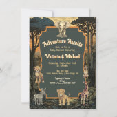 Avontuur Oerwoud Dieren Baby shower Kaart (Voorkant)