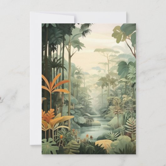 Avontuur Oerwoud Dieren Baby shower Kaart (Achterkant)