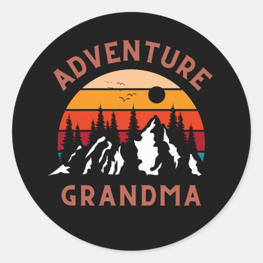 Avontuur oma ronde sticker (Voorkant)