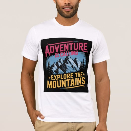 Avontuur Ontdek de bergen Design T-shirt (Voorkant)