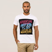 Avontuur Ontdek de bergen Design T-shirt (Voorkant volledig)