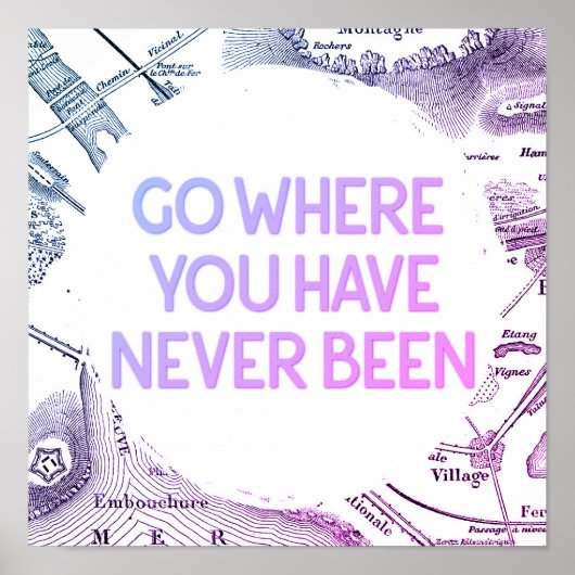  avontuur Ontdek het reizen van de Kaart Poster (Voorkant)