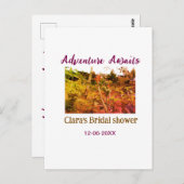 Avontuur op rijstvelden wacht bruidsfeest naam fa briefkaart (Voorkant / Achterkant)