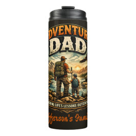 Avontuur Papa T-shirt – Vintage Outdoor Kamperen Thermosbeker