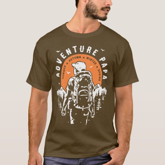 Avontuur Papa Wandelbergen Backpacken T-shirt (Voorkant)