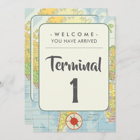 avontuur | Reis | Kaart met tabelnummer (Voorkant / Achterkant)