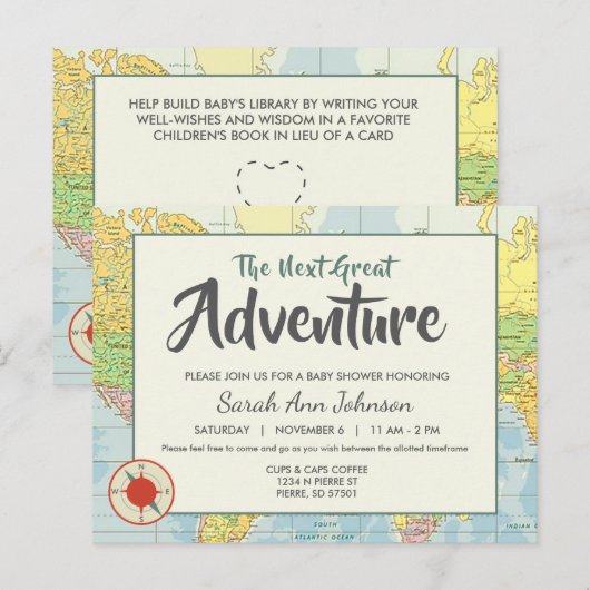 avontuur | Reis | Uitnodiging Briefkaart (Voorkant / Achterkant)