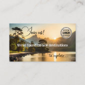 Avontuur Reisbureau Modern QR Code Visitekaartje (Voorkant)