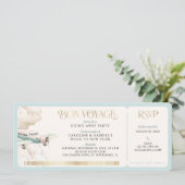 Avontuur Reizen Boarding Pass Afscheidsfeest Kaart (Staand voorkant)