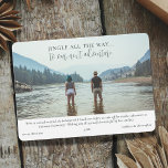 Avontuur Reizen Foto's Collage Kerstmis Feestdagenkaart<br><div class="desc">Verhoog uw vakantiegroeten met onze Traveller's Holiday Photo Card, speciaal ontworpen voor avonturiers, wereldbol-dravers, militairen en iedereen die een tussenjaar omarmt of de wereld verkent. De voorkant beschikt over de vrolijke boodschap 'Jingle all the way... to our next adventure', die de geest van de zwerftochten vastlegt. De foto met focale...</div>