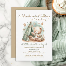 Avontuur roept baby shower Camp Kaart