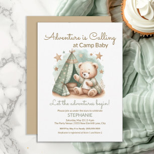 Avontuur roept baby shower Camp Kaart