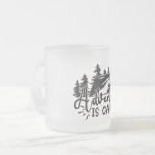 Avontuur roept matglas koffiemok (Voorkant links)