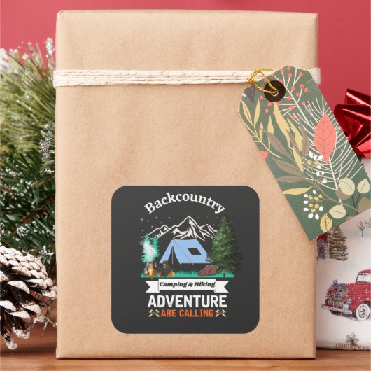 Avontuur roept ons vierkante sticker (Feestdagen)