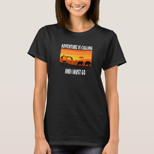 Avontuur roept Safari T-shirt (Voorkant)