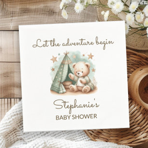 Avontuur roept Teddy Beer Baby Shower Servet