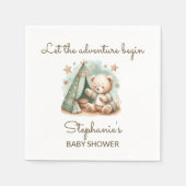 Avontuur roept Teddy Beer Baby Shower Servet (Voorkant)