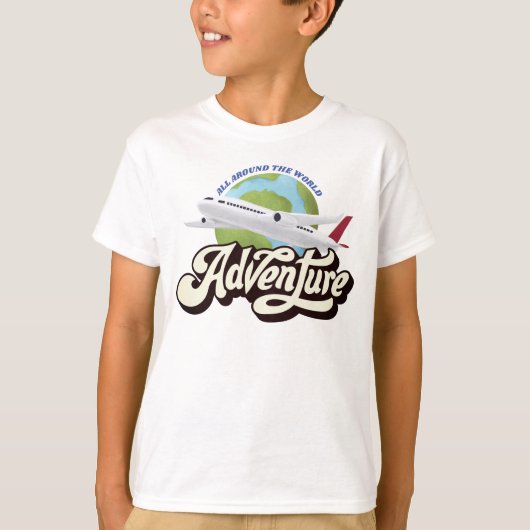 AVONTUUR ROND DE WERELD JONGENS GRAFISCH T-SHIRT (Voorkant)