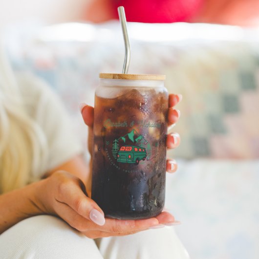 Avontuur samen sinds | Bruiloft Monogram Blikvorm Glas