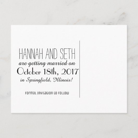 Avontuur Save the Date Briefkaart (Achterkant)