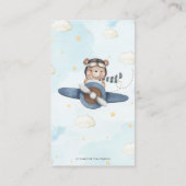 Avontuur Schattige Beer Blue Plane Baby Luier Raff Informatiekaartje (Achterkant)