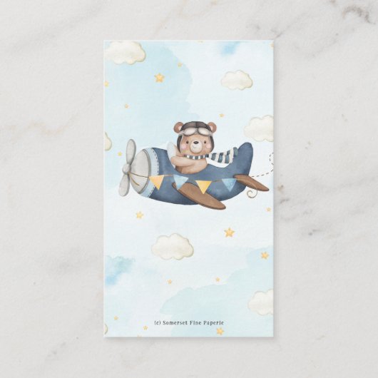 Avontuur Schattige Beer Blue Plane Boeken voor Bab Informatiekaartje (Achterkant)