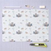 Avontuur Schattigee Luchtvaart Beer Blue Plane Dec Tissuepapier (Craft)