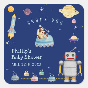 Avontuur Speelgoed Robot Jongen Buitenruimte Baby Vierkante Sticker