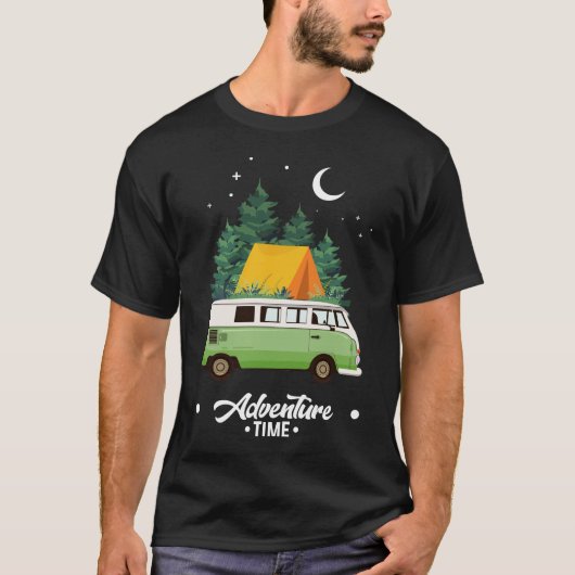 Avontuur Tijd Kamperen in Bos T-shirt (Voorkant)
