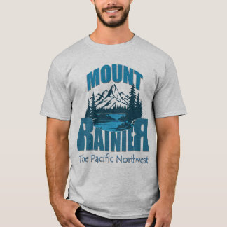 Avontuur typografie Mount Rainier | Woord Kunst De T-shirt