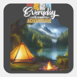 Avontuur uit vierkante sticker