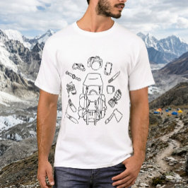 Avontuur Uitrusting Schets | Wandel Essentials Lij T-shirt