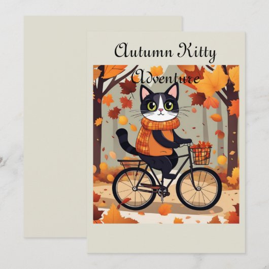Avontuur van het herfstkatje bedankkaart (Voorkant / Achterkant)