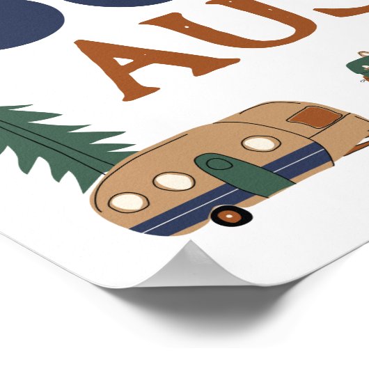 Avontuur Verjaardag Custom Camp Sign Poster (Hoek)