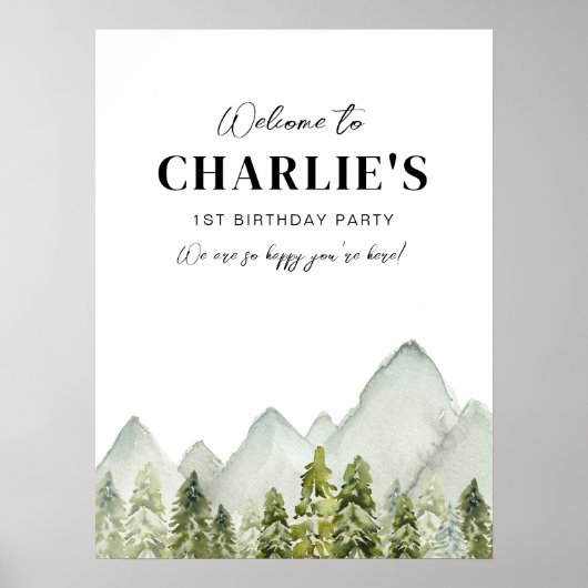 Avontuur Verjaardag Welkomstbord Poster (Voorkant)