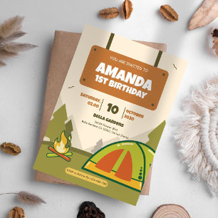 Avontuur Verjaardagskamp Verjaardag 1e Uitnodiging