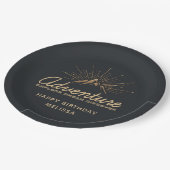 Avontuur Verkennen Droom Ontdek Verjaardag Papieren Bordje (Gekanteld)