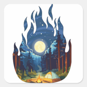 avontuur vierkante sticker