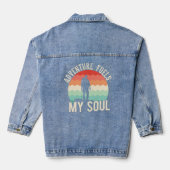 Avontuur voedt mijn ziel - dwalen, verkennen, herh denim jacket (Achterkant)
