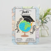 Avontuur wacht afstudeerfeest uitnodiging (Staand voorkant)