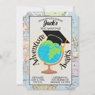 Avontuur wacht afstudeerfeest uitnodiging