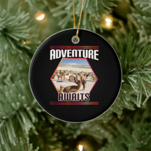 Avontuur wacht - Alpaca Llama Travel Keramisch Ornament